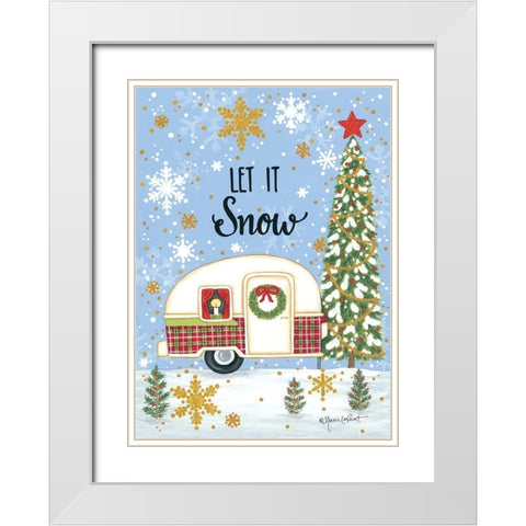 Let It Snow Camper White Modern Wood Framed Art Print with Double Matting by LaPoint, Annie
