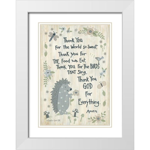 Thank You God    White Modern Wood Framed Art Print with Double Matting by LaPoint, Annie
