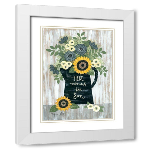 Here Comes the Sun White Modern Wood Framed Art Print with Double Matting by LaPoint, Annie