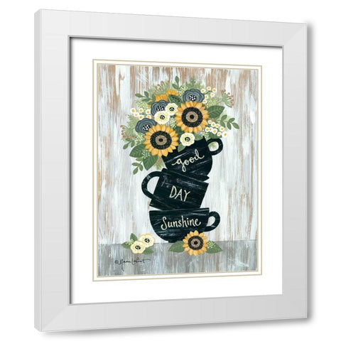 Good Day Sunshine White Modern Wood Framed Art Print with Double Matting by LaPoint, Annie