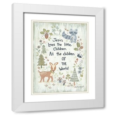 All the Children of the World - Woodland White Modern Wood Framed Art Print with Double Matting by LaPoint, Annie