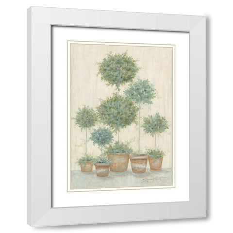 Tall Topiaries   White Modern Wood Framed Art Print with Double Matting by LaPoint, Annie