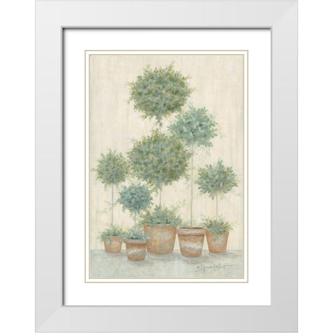 Tall Topiaries   White Modern Wood Framed Art Print with Double Matting by LaPoint, Annie