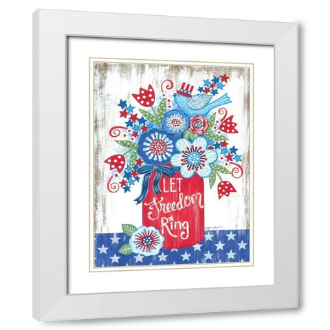 Let Freedom Ring White Modern Wood Framed Art Print with Double Matting by LaPoint, Annie