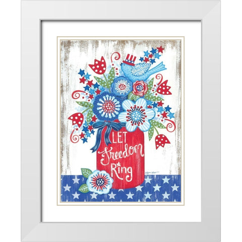 Let Freedom Ring White Modern Wood Framed Art Print with Double Matting by LaPoint, Annie