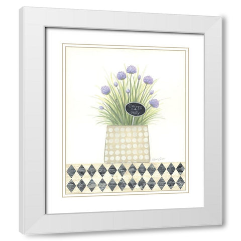 Chives Unity White Modern Wood Framed Art Print with Double Matting by LaPoint, Annie