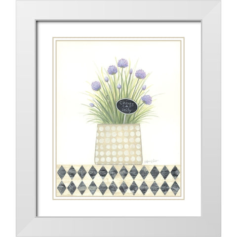Chives Unity White Modern Wood Framed Art Print with Double Matting by LaPoint, Annie