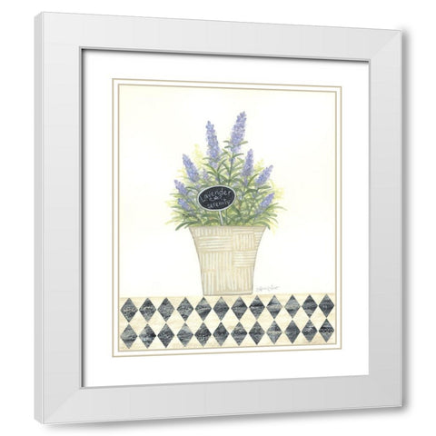 Lavender Serenity White Modern Wood Framed Art Print with Double Matting by LaPoint, Annie
