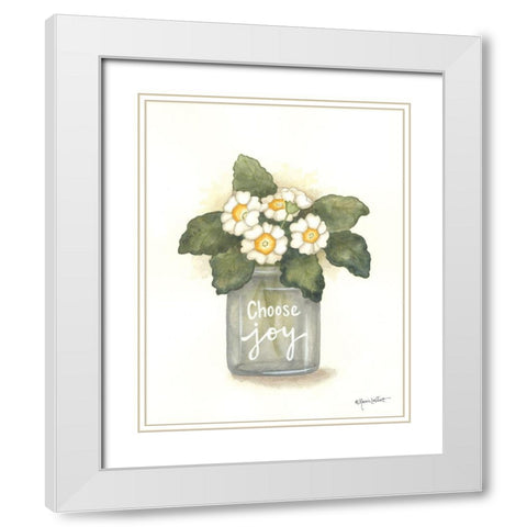Choose Joy Primrose White Modern Wood Framed Art Print with Double Matting by LaPoint, Annie