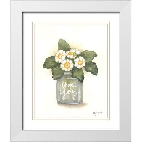 Choose Joy Primrose White Modern Wood Framed Art Print with Double Matting by LaPoint, Annie