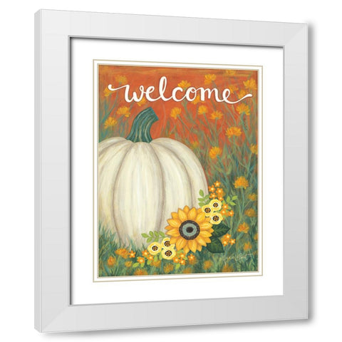Pumpkin Patch White Modern Wood Framed Art Print with Double Matting by LaPoint, Annie