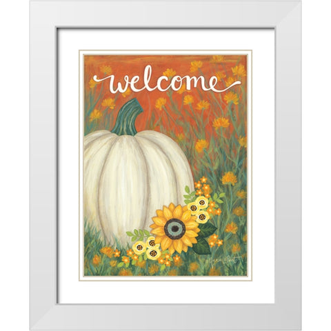 Pumpkin Patch White Modern Wood Framed Art Print with Double Matting by LaPoint, Annie