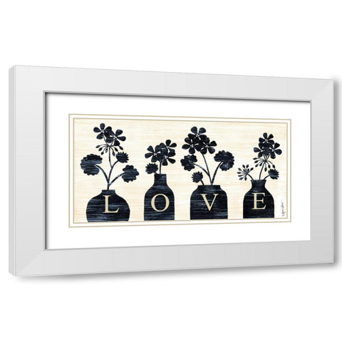 Love White Modern Wood Framed Art Print with Double Matting by LaPoint, Annie