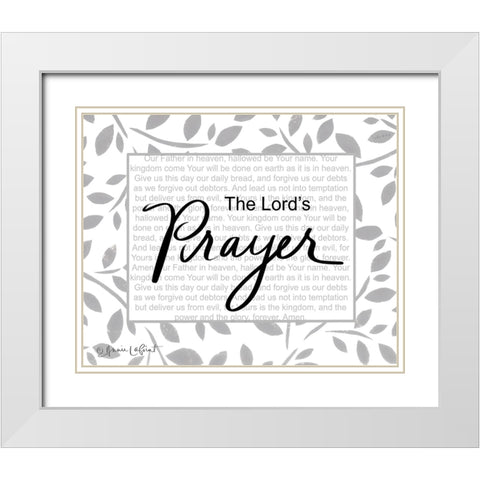 The Lords Prayer White Modern Wood Framed Art Print with Double Matting by LaPoint, Annie