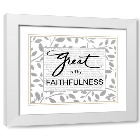 Great is Thy Faithfulness White Modern Wood Framed Art Print with Double Matting by LaPoint, Annie
