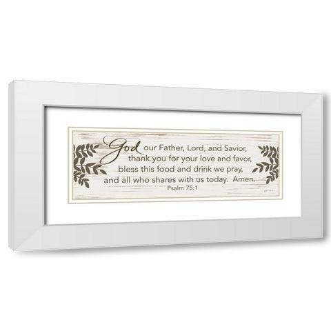 Bless This Food White Modern Wood Framed Art Print with Double Matting by LaPoint, Annie