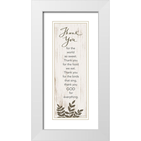 Thank You Prayer White Modern Wood Framed Art Print with Double Matting by LaPoint, Annie