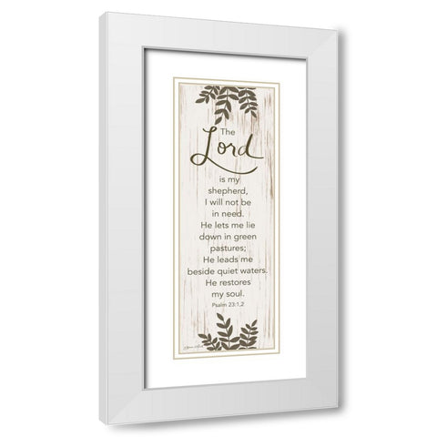 The Lord is My Shepherd White Modern Wood Framed Art Print with Double Matting by LaPoint, Annie
