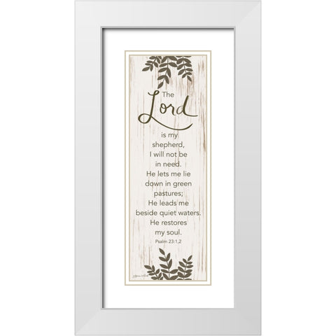 The Lord is My Shepherd White Modern Wood Framed Art Print with Double Matting by LaPoint, Annie
