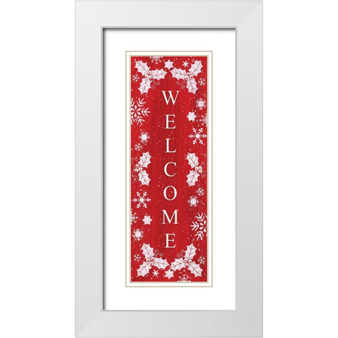 Christmas Welcome White Modern Wood Framed Art Print with Double Matting by LaPoint, Annie