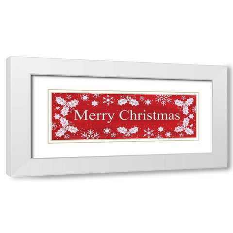 Merry Christmas White Modern Wood Framed Art Print with Double Matting by LaPoint, Annie