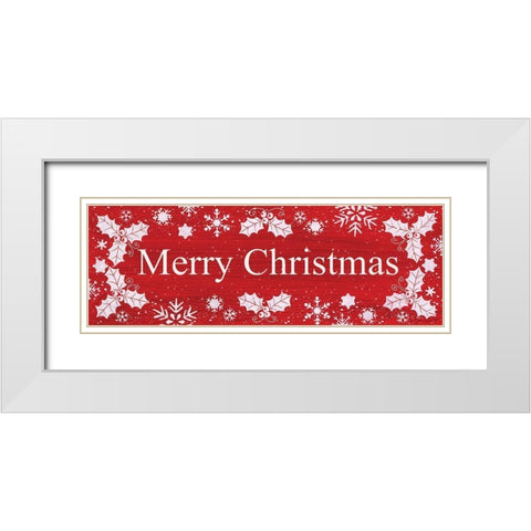 Merry Christmas White Modern Wood Framed Art Print with Double Matting by LaPoint, Annie