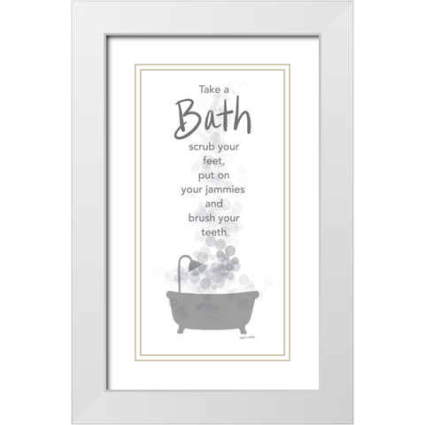 Take a Bath White Modern Wood Framed Art Print with Double Matting by LaPoint, Annie