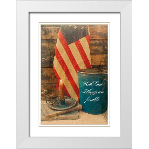 With God All Things are Possible White Modern Wood Framed Art Print with Double Matting by Smith, Anthony