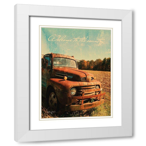 Welcome to the Country White Modern Wood Framed Art Print with Double Matting by Smith, Anthony