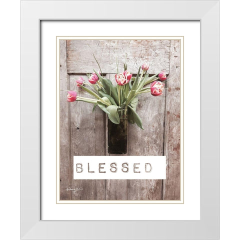 Blessed Tulips White Modern Wood Framed Art Print with Double Matting by Smith, Anthony