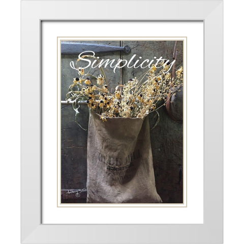 Simplicity White Modern Wood Framed Art Print with Double Matting by Smith, Anthony