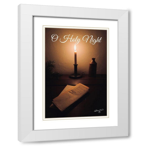 O Holy Night White Modern Wood Framed Art Print with Double Matting by Smith, Anthony