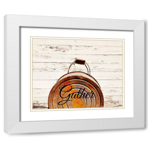 Gather White Modern Wood Framed Art Print with Double Matting by Smith, Anthony