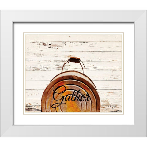 Gather White Modern Wood Framed Art Print with Double Matting by Smith, Anthony