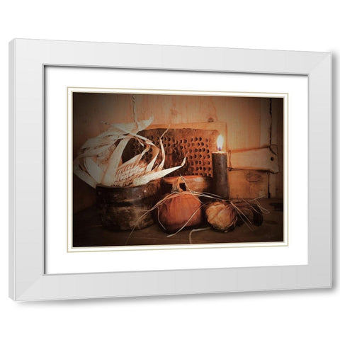Olde Fall Harvest White Modern Wood Framed Art Print with Double Matting by Smith, Anthony
