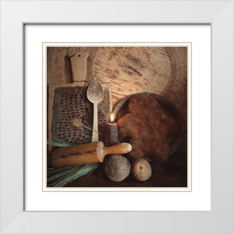 Winter Bakery White Modern Wood Framed Art Print with Double Matting by Smith, Anthony