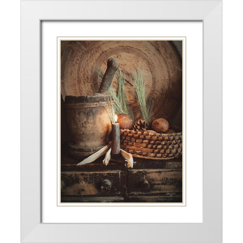 The Simpler Thyme White Modern Wood Framed Art Print with Double Matting by Smith, Anthony