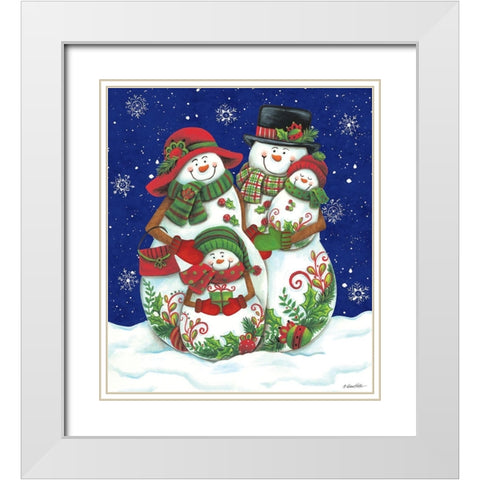 Snow Family I White Modern Wood Framed Art Print with Double Matting by Kater, Diane