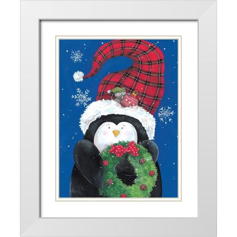 Penguin and Friend White Modern Wood Framed Art Print with Double Matting by Kater, Diane