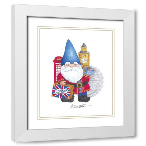 London Gnome White Modern Wood Framed Art Print with Double Matting by Kater, Diane