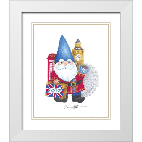 London Gnome White Modern Wood Framed Art Print with Double Matting by Kater, Diane