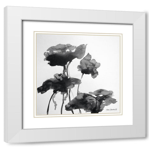 Lotus Flowers I  White Modern Wood Framed Art Print with Double Matting by Thouthip, Anne