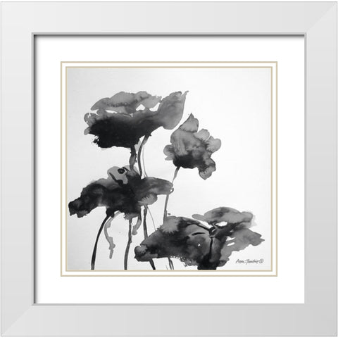 Lotus Flowers I  White Modern Wood Framed Art Print with Double Matting by Thouthip, Anne