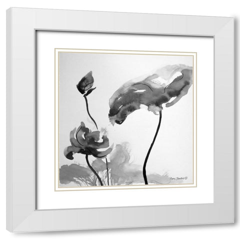 Lotus Flowers II    White Modern Wood Framed Art Print with Double Matting by Thouthip, Anne