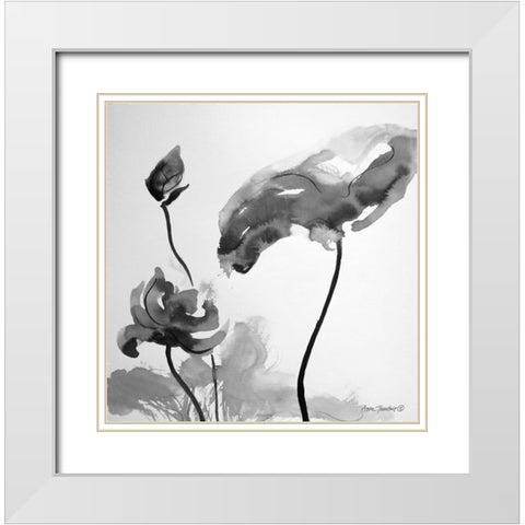 Lotus Flowers II    White Modern Wood Framed Art Print with Double Matting by Thouthip, Anne