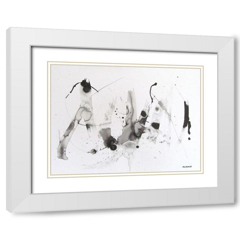 Abstract  Ink   White Modern Wood Framed Art Print with Double Matting by Thouthip, Anne