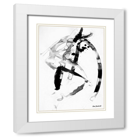 Ink Dance    White Modern Wood Framed Art Print with Double Matting by Thouthip, Anne
