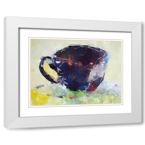 A Cup of Coffee White Modern Wood Framed Art Print with Double Matting by Thouthip, Anne