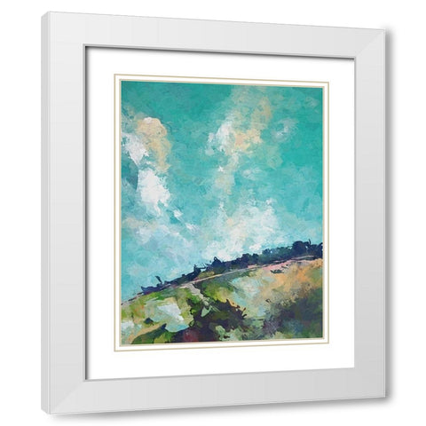 Heart Cloud White Modern Wood Framed Art Print with Double Matting by Thouthip, Anne