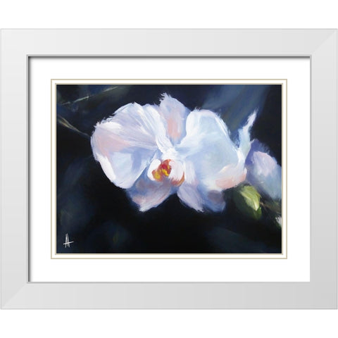 Oriental Beauty White Modern Wood Framed Art Print with Double Matting by Thouthip, Anne